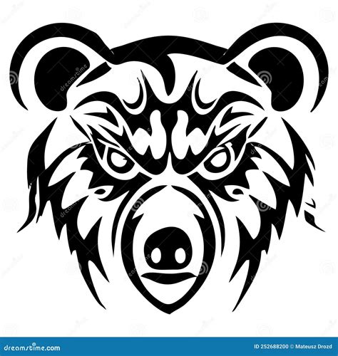 Tribal Bear Head Tattoo Design