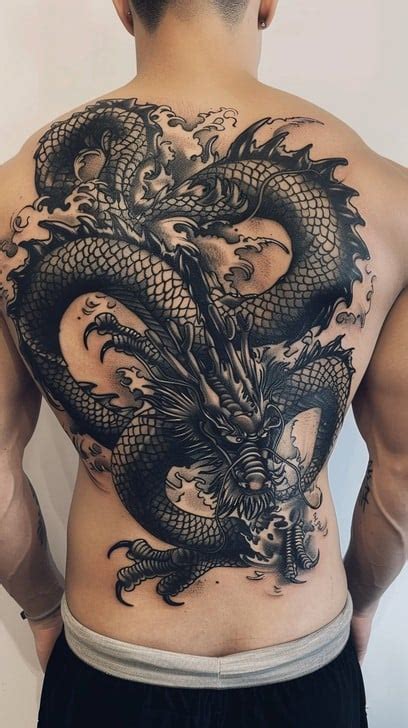 Tribal Dragon Back Tattoos For Men Tribal Dragon Back Tattoos For Men
