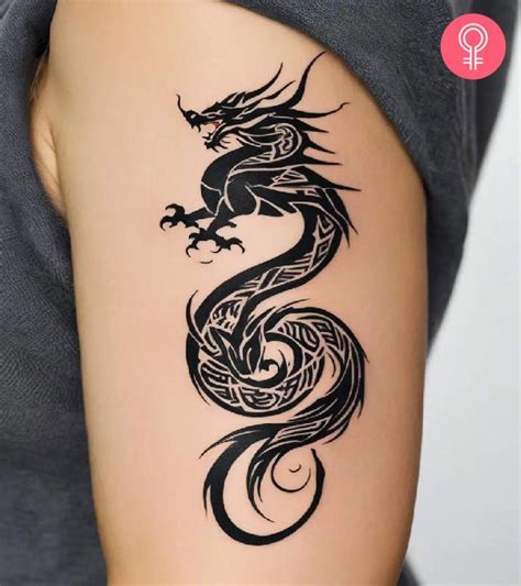 Tribal Dragon Tattoo With Color Tribal Dragon Tattoo With Color