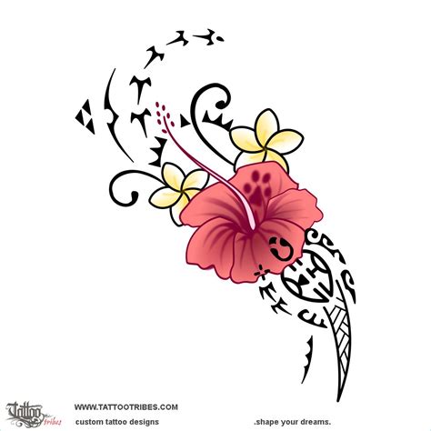 Tribal Hibiscus Vine Tattoo
