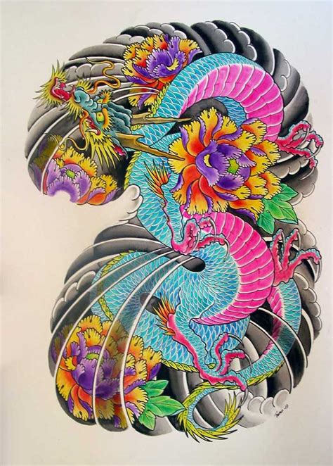 Tribal Japanese Dragon Tattoo Full Color Traditional Japanese Dragon Tribal Japanese Dragon Tattoo Full Color Traditional Japanese Dragon