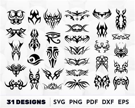 Tribal Tattoo Art Svg Design Bundle Digital Download Etsy