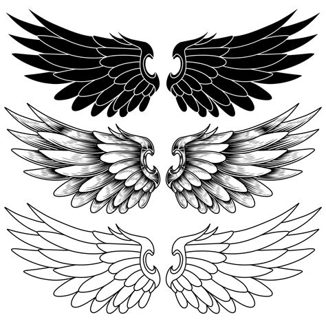 Vector Angel Wings Tattoo Design 16547801 Vector Art At Vecteezy