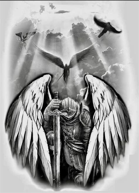 Warrior Guardian Angel Tattoo Designs