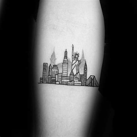 York Traditional Tattoos 60 New York Skyline Tattoo Designs For Men